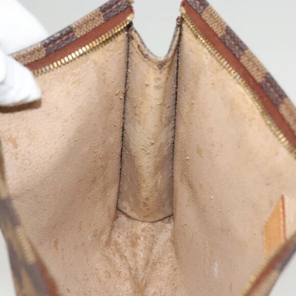 LOUIS VUITTON Damier Ebene Poche Toilette 26 Pouch N47543 LV Auth MX437 - Picture 13 of 16